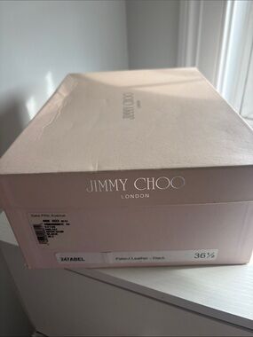 Jimmy Choo Black Patent Shoe box and duster bag